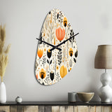 Beige Bohemian Bliss Floral Pattern - Asymmetric Metal Wall Clock