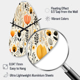Beige Bohemian Bliss Floral Pattern - Asymmetric Metal Wall Clock