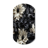 White And Grey Symphony Of Petal Gardens - Asymmetric Metal Wall Clock