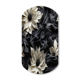 White And Grey Symphony Of Petal Gardens - Asymmetric Metal Wall Clock