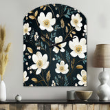 Mystic White And Teal Splendor Gardens - Asymmetric Metal Wall Clock