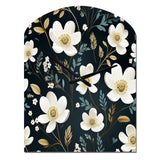 Mystic White And Teal Splendor Gardens - Asymmetric Metal Wall Clock