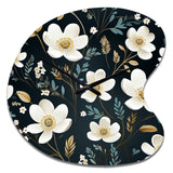 Mystic White And Teal Splendor Gardens - Asymmetric Metal Wall Clock