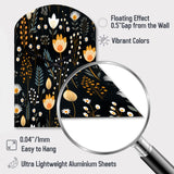 Rustic Black And Yellow Garden Charm - Asymmetric Metal Wall Clock