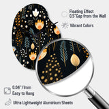 Rustic Black And Yellow Garden Charm - Asymmetric Metal Wall Clock