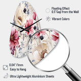 Pink And Beige Wildflower Paradise - Asymmetric Metal Wall Clock