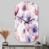 Pink And Purple Wildflower Paradise - Asymmetric Metal Wall Clock