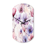 Pink And Purple Wildflower Paradise - Asymmetric Metal Wall Clock