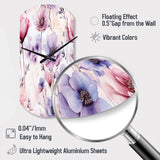 Pink And Purple Wildflower Paradise - Asymmetric Metal Wall Clock