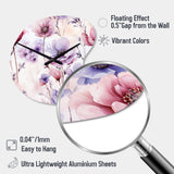 Pink And Purple Wildflower Paradise - Asymmetric Metal Wall Clock