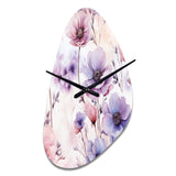 Pink And Purple Wildflower Paradise - Asymmetric Metal Wall Clock