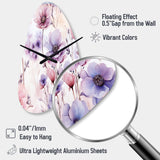 Pink And Purple Wildflower Paradise - Asymmetric Metal Wall Clock