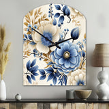 Classic Blue Harmony Bouquet - Asymmetric Metal Wall Clock