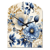 Classic Blue Harmony Bouquet - Asymmetric Metal Wall Clock