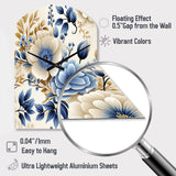 Classic Blue Harmony Bouquet - Asymmetric Metal Wall Clock