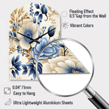 Classic Blue Harmony Bouquet - Asymmetric Metal Wall Clock