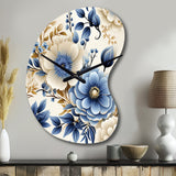 Classic Blue Harmony Bouquet - Asymmetric Metal Wall Clock