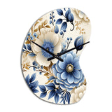 Classic Blue Harmony Bouquet - Asymmetric Metal Wall Clock