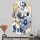 Classic Blue Harmony Bouquet - Asymmetric Metal Wall Clock