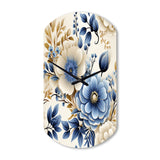 Classic Blue Harmony Bouquet - Asymmetric Metal Wall Clock