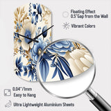 Classic Blue Harmony Bouquet - Asymmetric Metal Wall Clock