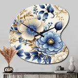 Classic Blue Harmony Bouquet - Asymmetric Metal Wall Clock