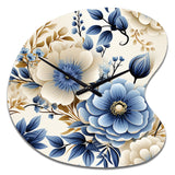 Classic Blue Harmony Bouquet - Asymmetric Metal Wall Clock