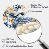 Classic Blue Harmony Bouquet - Asymmetric Metal Wall Clock