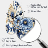 Classic Blue Harmony Bouquet - Asymmetric Metal Wall Clock