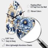 Classic Blue Harmony Bouquet - Asymmetric Metal Wall Clock