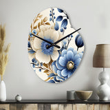 Classic Blue Harmony Bouquet - Asymmetric Metal Wall Clock