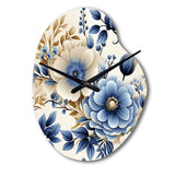 Classic Blue Harmony Bouquet - Asymmetric Metal Wall Clock