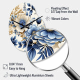 Classic Blue Harmony Bouquet - Asymmetric Metal Wall Clock
