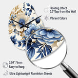 Classic Blue Harmony Bouquet - Asymmetric Metal Wall Clock
