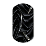 Deep Black Silver Elegance - Asymmetric Metal Wall Clock