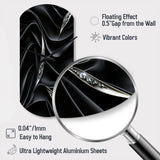 Deep Black Silver Elegance - Asymmetric Metal Wall Clock