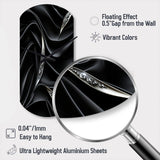 Deep Black Silver Elegance - Asymmetric Metal Wall Clock
