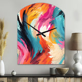 Colorful Painterly Ikat Symphony - Asymmetric Metal Wall Clock