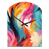 Colorful Painterly Ikat Symphony - Asymmetric Metal Wall Clock