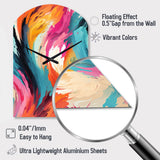 Colorful Painterly Ikat Symphony - Asymmetric Metal Wall Clock