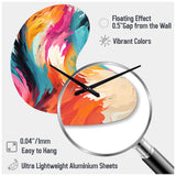 Colorful Painterly Ikat Symphony - Asymmetric Metal Wall Clock