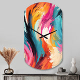 Colorful Painterly Ikat Symphony - Asymmetric Metal Wall Clock