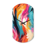 Colorful Painterly Ikat Symphony - Asymmetric Metal Wall Clock