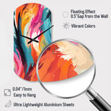 Colorful Painterly Ikat Symphony - Asymmetric Metal Wall Clock