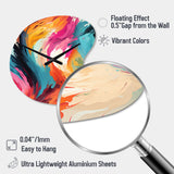 Colorful Painterly Ikat Symphony - Asymmetric Metal Wall Clock