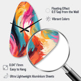 Colorful Painterly Ikat Symphony - Asymmetric Metal Wall Clock