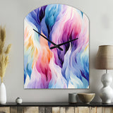 Colorful Watercolor Ikat Mirage - Asymmetric Metal Wall Clock