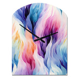 Colorful Watercolor Ikat Mirage - Asymmetric Metal Wall Clock