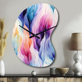 Colorful Watercolor Ikat Mirage - Asymmetric Metal Wall Clock