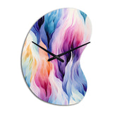 Colorful Watercolor Ikat Mirage - Asymmetric Metal Wall Clock